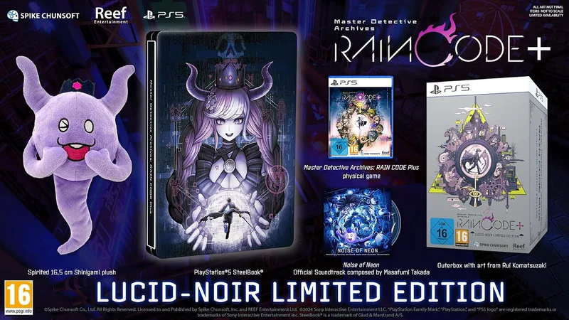 Master Detective Archives: Rain Code Plus Lucid Noir Limited Edition van Reef Entertainment, PS5 – cover