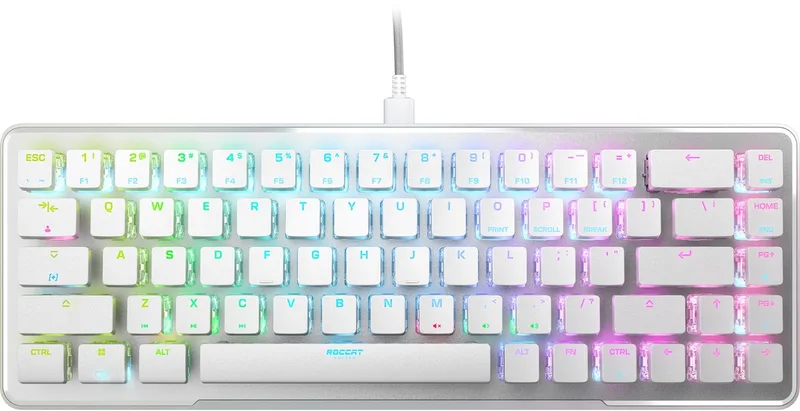 Vulcan II Mini Mechanisch Optisch Gaming Toetsenbord Wit Wit met RGB Lightning - QWERTY amerikaans Toetsenbordindeling van Roccat, Wit, US – cover
