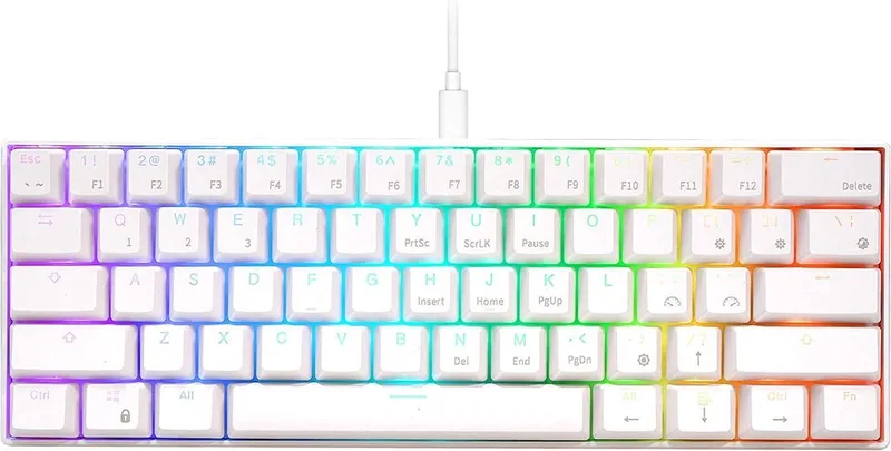 RK61 - Draadloos Gaming Toetsenbord - Mechanisch - Keyboard - Ergonomisch - RGB - Red Switch fra Royal Kludge, Hvid – cover
