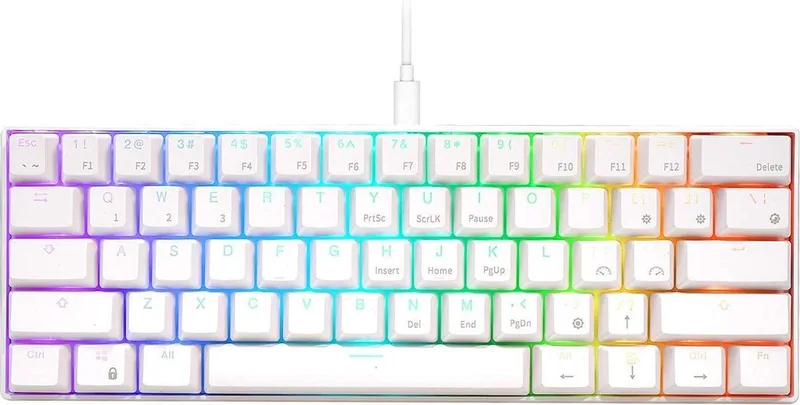 RK61 - Mechanisch Gaming Toetsenbord - Draadloos - Ergonomisch - RGB - Brown Switch van Royal Kludge, Wit – cover