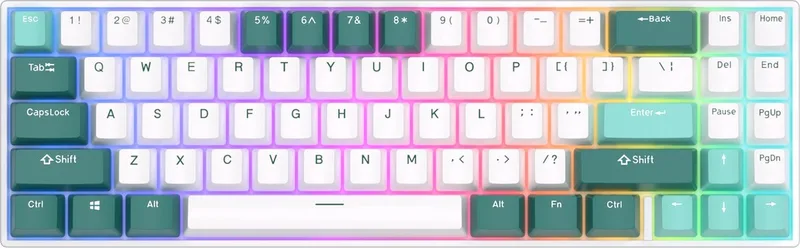 RK71 - Gaming Toetsenbord - Draadloos - Mechanisch - RGB - Keyboard - Gaming van Royal Kludge, Groen – cover