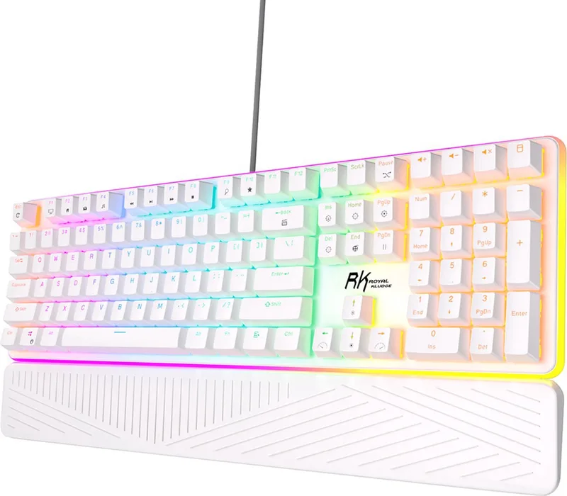 RK918 - Gaming Toetsenbord - Mechanisch Toetsenbord - RGB - Red Switches - Met Polssteun van Royal Kludge, Wit – cover