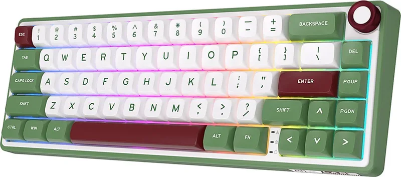 RKR65 - RGB Mechanisch Gaming Toetsenbord - Foam Touch - Hot Swappable Switch - Green Sand - Chartreuse Switches - Inclusief Stofkap by Royal Kludge, Green – cover