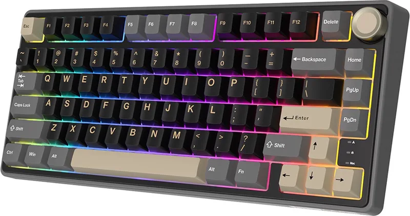 RKR75 - RGB Mechanisch Gaming Toetsenbord - Foam Touch - Hot Swappable Switch - Phantom - Brown Switches - Inclusief Stofkap by Royal Kludge, Grey – cover