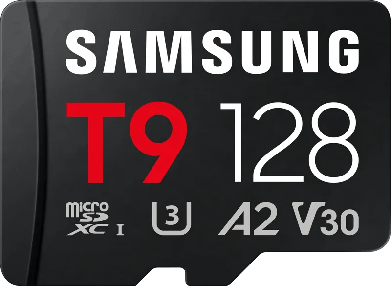 MicroSDXC T9 200MB/s + USB lezer van Samsung, 128 GB – cover