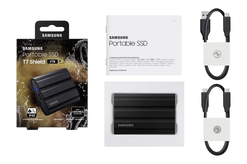 Portable T7 Shield - Externe SSD - USB 3.2 Gen 2 USB-C - SSD de Samsung, Noir, 4 TB – jaquette 2 sur 2