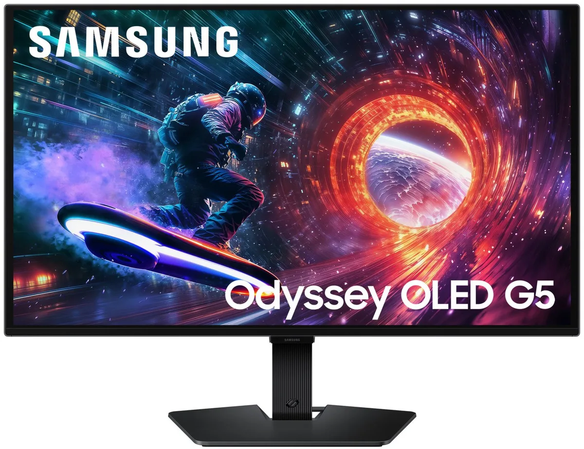 S27FG506SU Gaming-Monitor (67 cm/27 ", 2560 x 1440 px, QHD, 0,03 ms Reaktionszeit, 180 Hz, QD-OLED) från Samsung, Svart – omslag