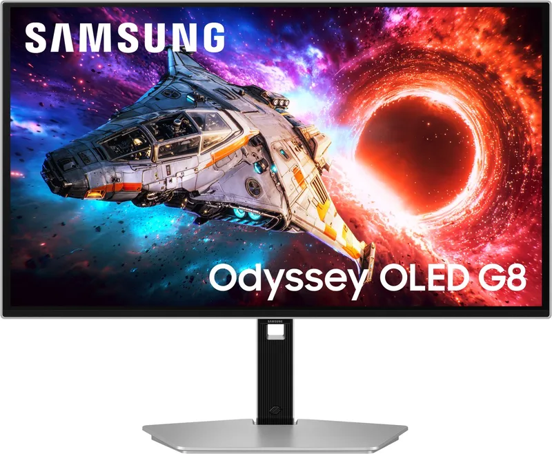 Samsung 27" Odyssey OLED G8 G80SH Gaming Monitor de Samsung, Argent – jaquette