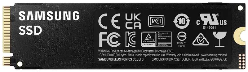 Samsung 990 Pro SSD - 4TB - Zonder heatsink - M.2 2280 - PCIe 4.0 by Samsung, Black – cover