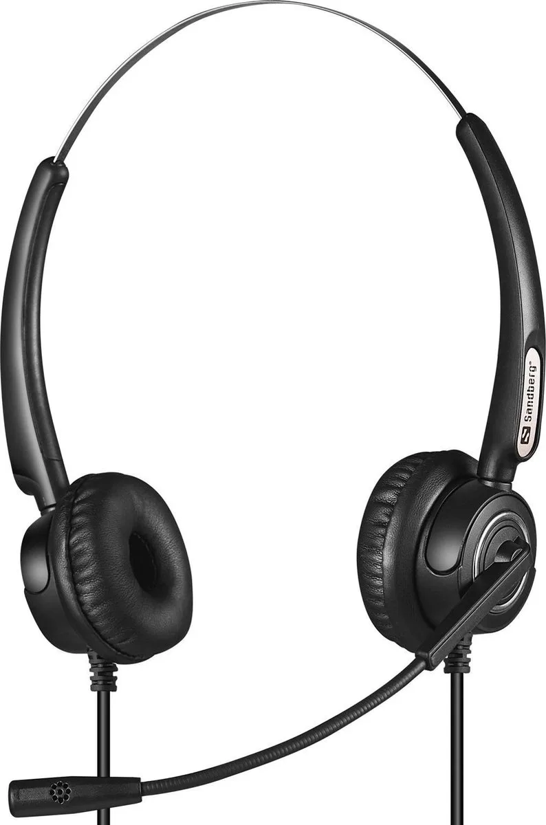 USB+RJ9/11 Headset Pro Stereo: 0 de Sandberg, Noir – jaquette