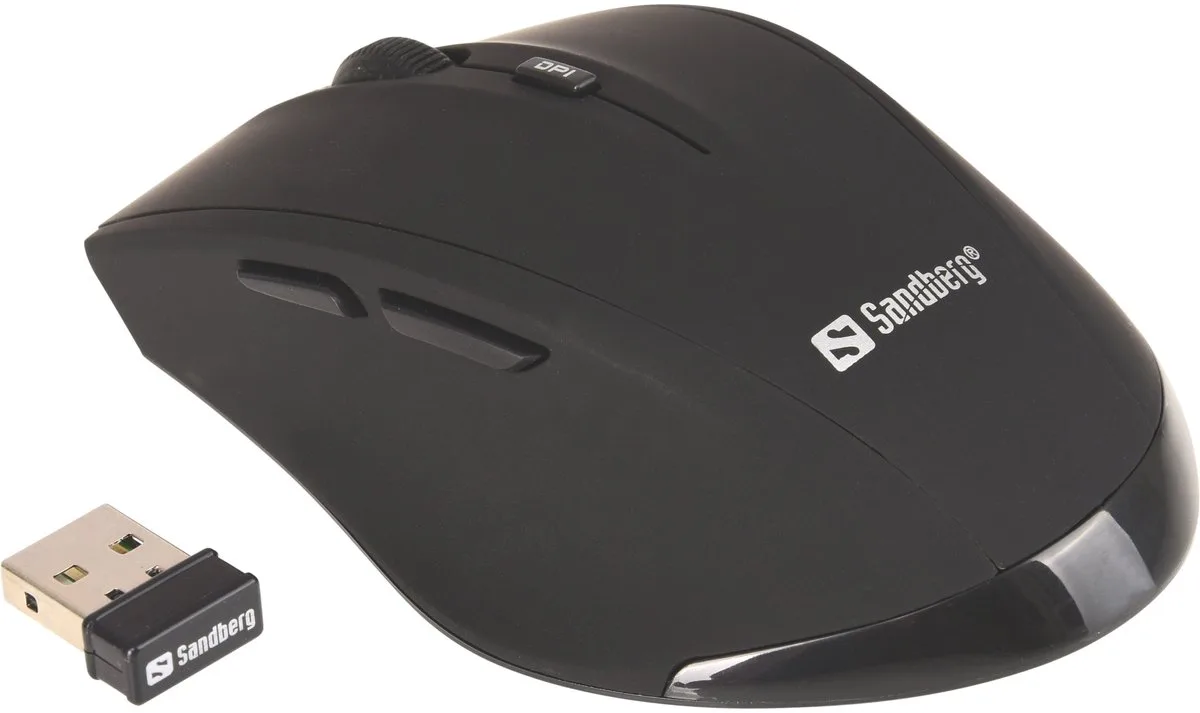 Wireless Mouse Pro de Sandberg, Noir – jaquette