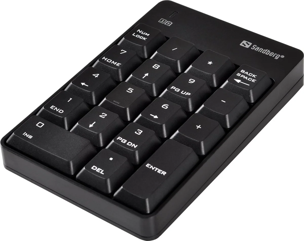 Wireless Numeric Keypad 2 – Draadloos Numeriek Toetsenbord met USB Ontvanger de Sandberg, Noir – jaquette