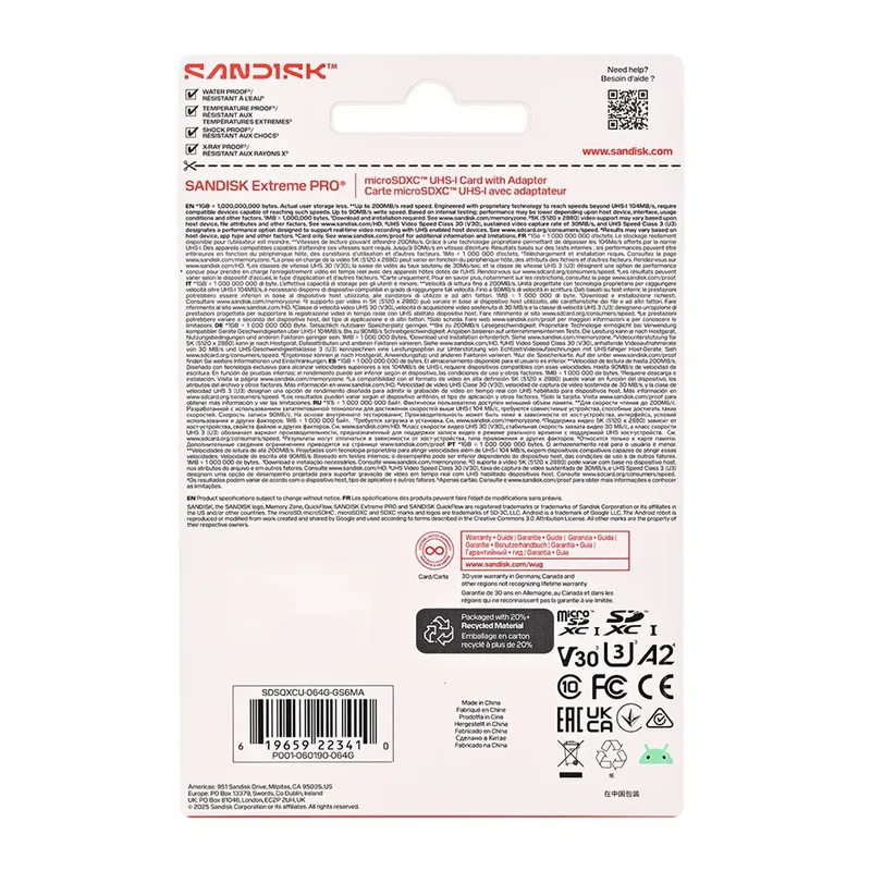 Extreme Pro microSD UHS-I - Flashgeheugenkaart van SanDisk, 64 GB – cover 4 van 5