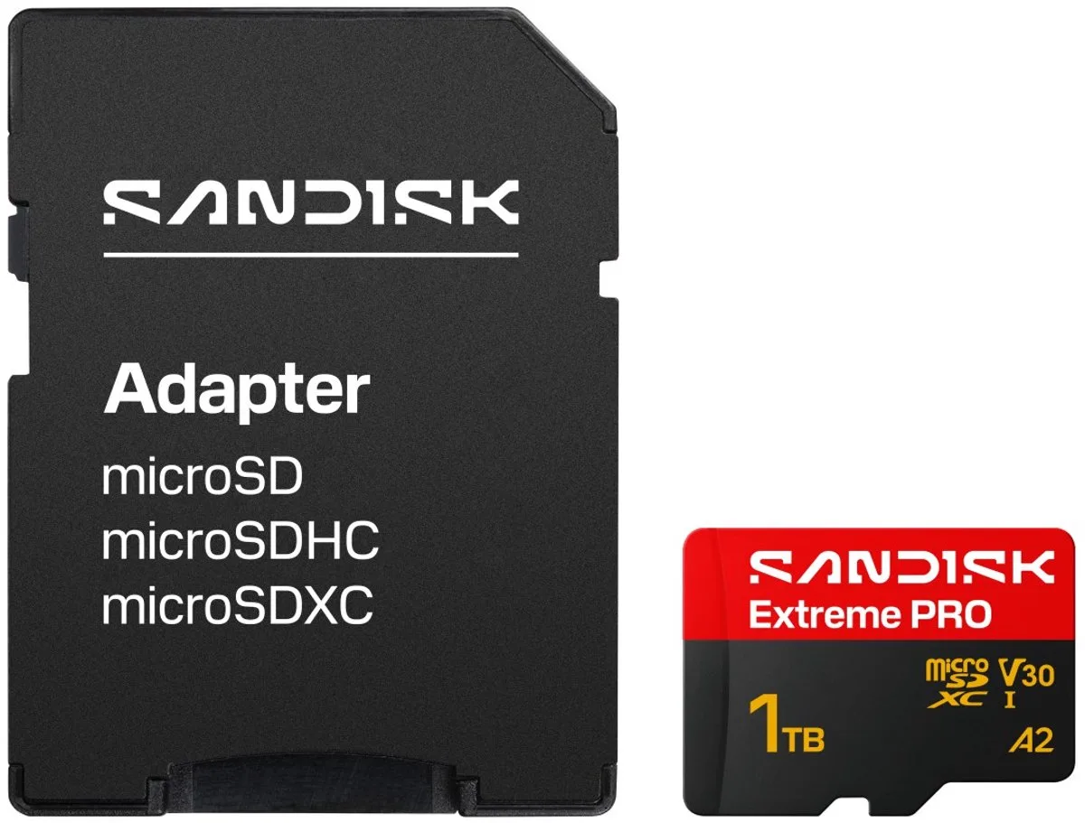 microSDXC Extreme PRO (UHS-I, R250MB/s / W170MB/s, 5K, 4K UHD) + Ad by SanDisk, Red, Black, 1 TB – cover