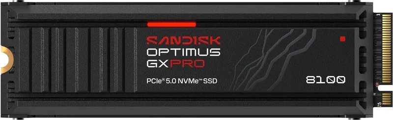 Optimus GX PRO 8100 - Interne SSD met Heatsink - PCIe 5.0 - NVMe M.2 - PS5 Compatibel by SanDisk, 4 TB – cover