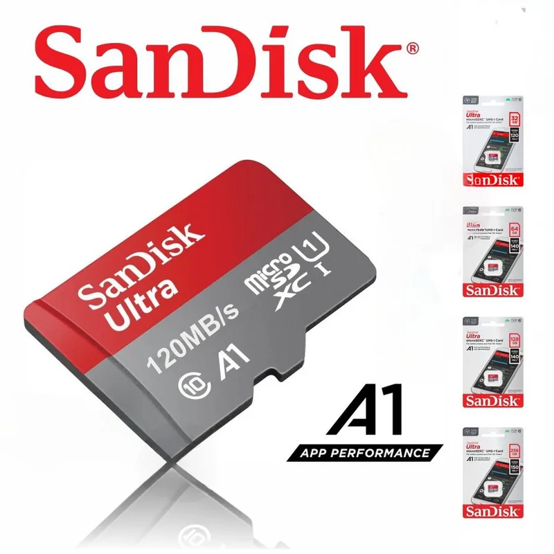 Ultra microSD Speicherkarte A1 Speicherkarte Class 10, 120 MB/s Lesegeschwindigkeit) by SanDisk, 32 GB – cover