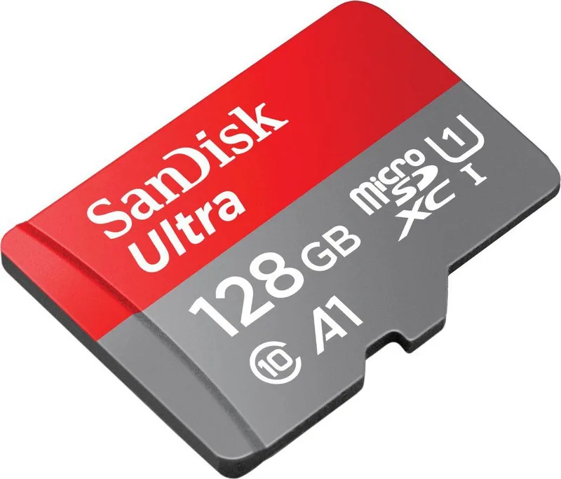 Ultra microSDXC Speicherkarte Class 10) de SanDisk, Gris, Rouge, 128 GB – jaquette