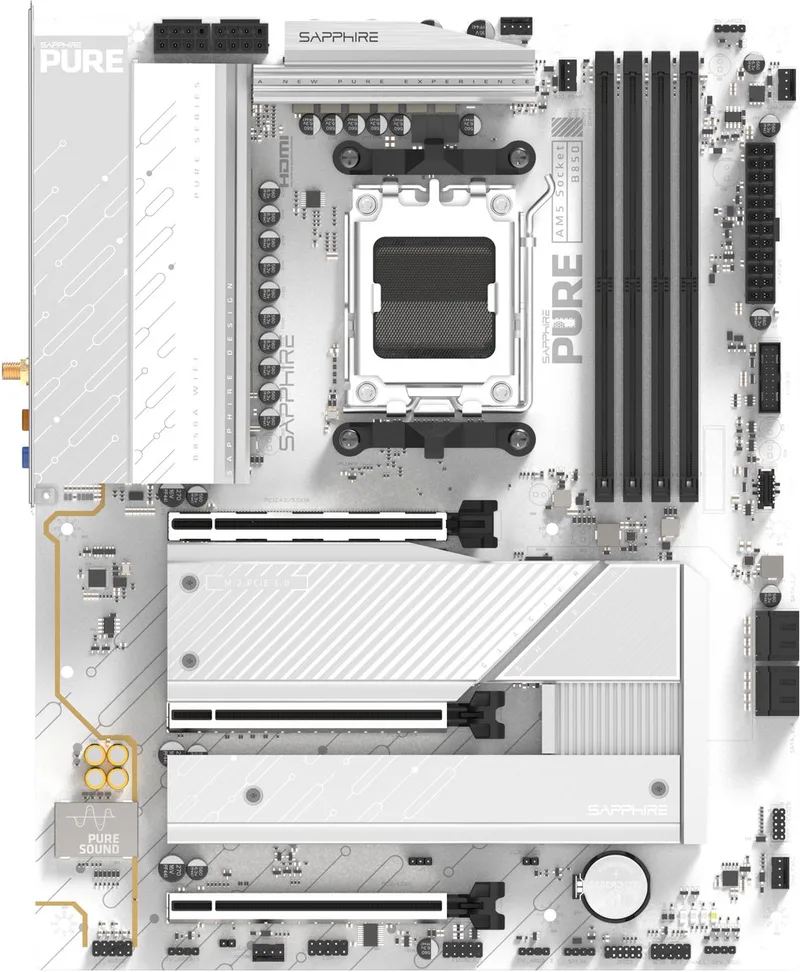 PURE B850A - Moederbord - WIFI7 - AMD Socket AM5 - DDR5 van Sapphire – cover