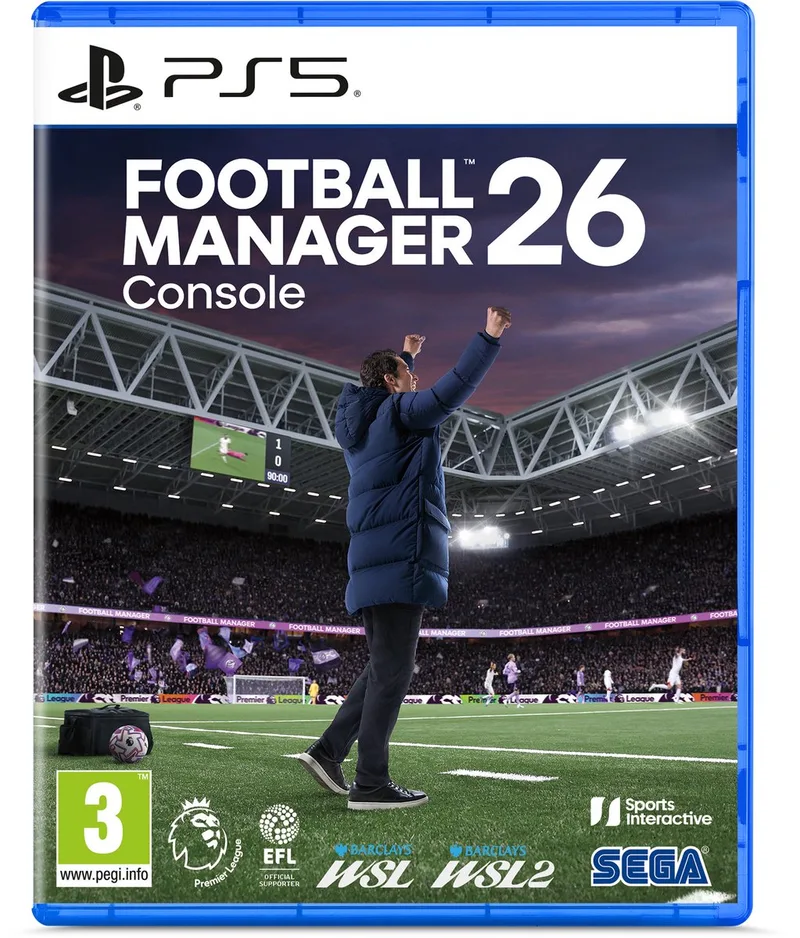 Football Manager 26 van Sega, PS5 – cover