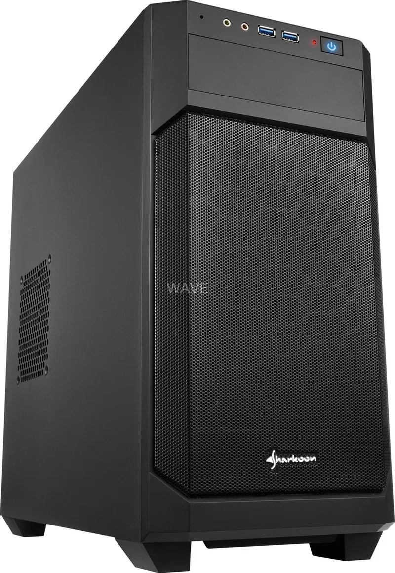 Micro ATX Midtower Case Sharkoon V1000 Black de Sharkoon, Noir – jaquette