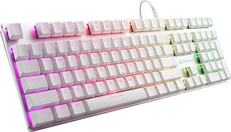 PureWriter RGB Blue toetsenbord USB Wit by Sharkoon, White, US – cover