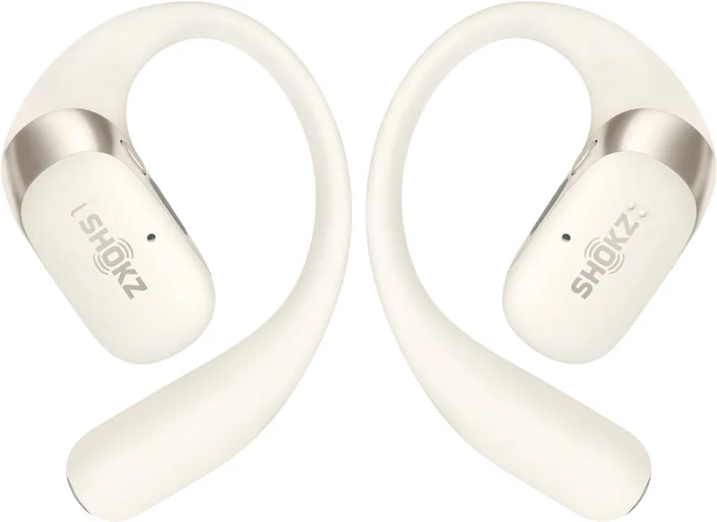 OpenFit 2 Open-ear Sporthoofdtelefoon – Draadloze Oordopjes van Shokz, Beige – cover