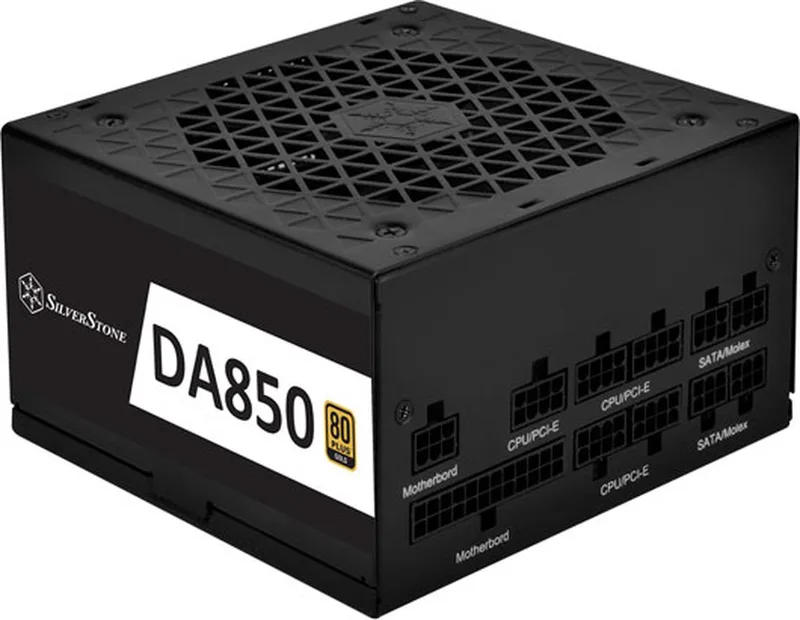DA850R Gold - ATX12V 3.0 - 80 PLus Gold - 850 Watt - Modulair - Actieve PFC - 12VHPWR PCIe 5.0 connector - 120mm FDB van SilverStone, Zwart – cover