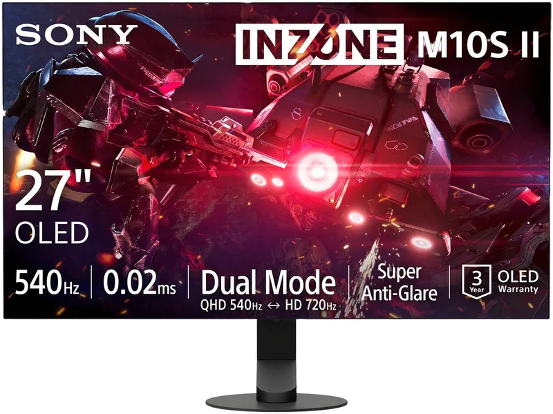 INZONE M10S II Gaming-Monitor (67 cm/27 ", 2560 x 1440 px, QHD, 0,02 ms Reaktionszeit, 540 Hz, OLED, SDM-27Q102) van Sony Interactive Entertainment, Zwart – cover
