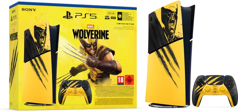 PlayStation 5 Digital Edition (SLIM VERSION) - Marvel's Wolverine Battle Yellow Limited Edition Bundle by Sony Interactive Entertainment, 825 GB – cover
