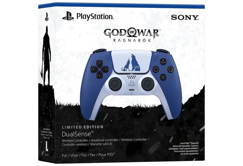 PS5 Controller God of War Ragnarök Limited Edition PlayStation 5-Controller (Limitierte Auflage) de Sony Interactive Entertainment, Bleu – jaquette