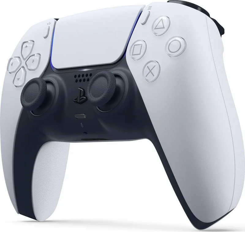 PS5 DualSense Wireless Controller + SA DualSense Wireless-Controller (inkl. 2x Stickabdeckung/Schutz (Farbe zufällig) de Sony Interactive Entertainment, Blanc – jaquette