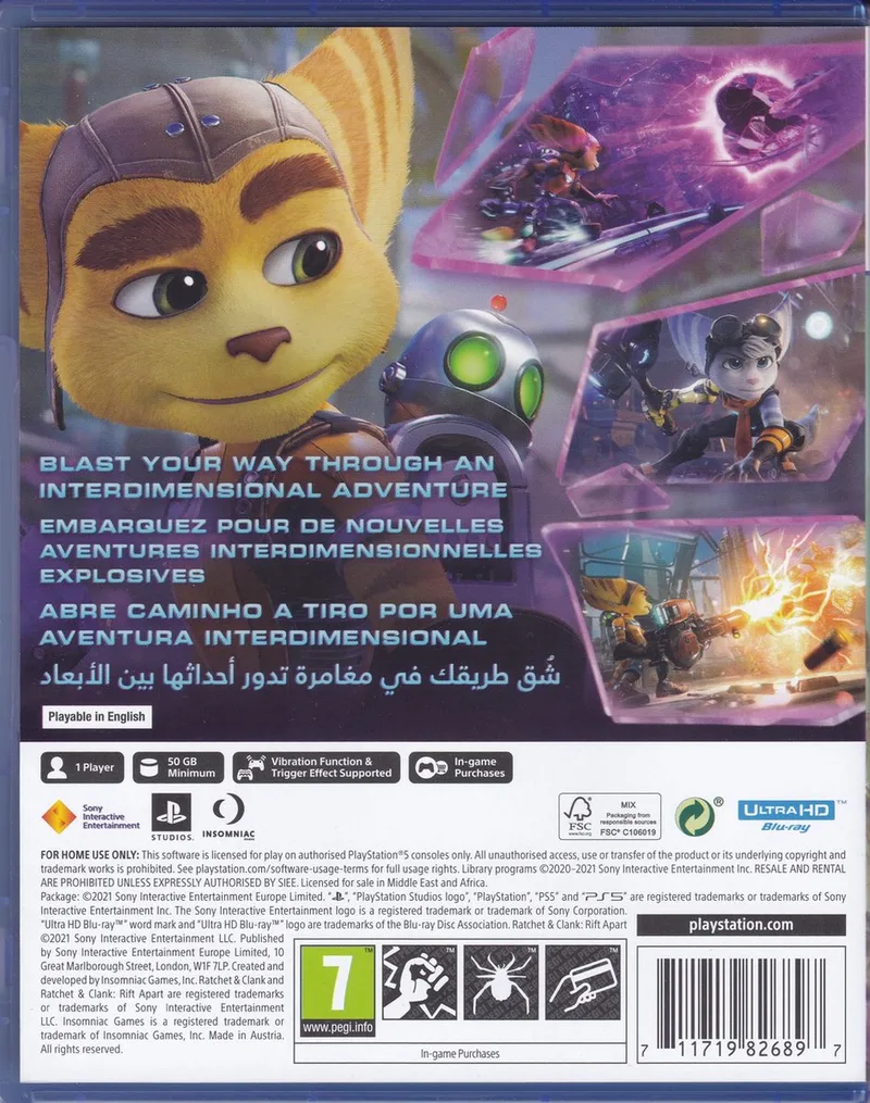 Ratchet Clank Rift Apart - EN FR PT AR by Sony Interactive Entertainment, PS5 – cover
