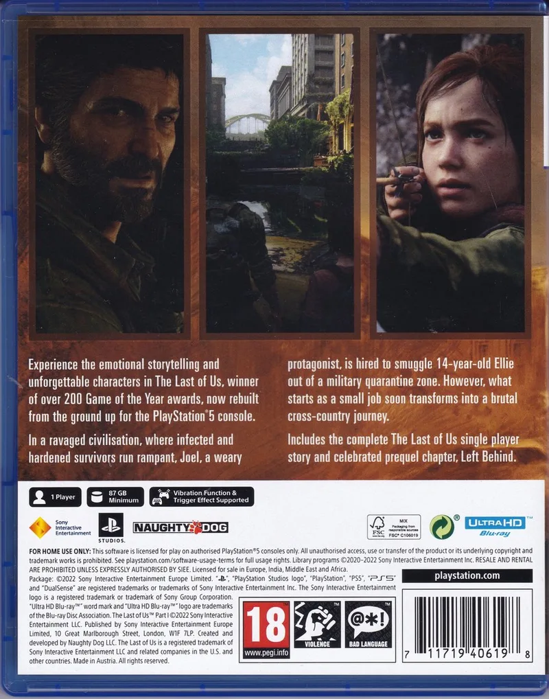 The Last of Us Part 1 by Sony Interactive Entertainment, PS5 – cover