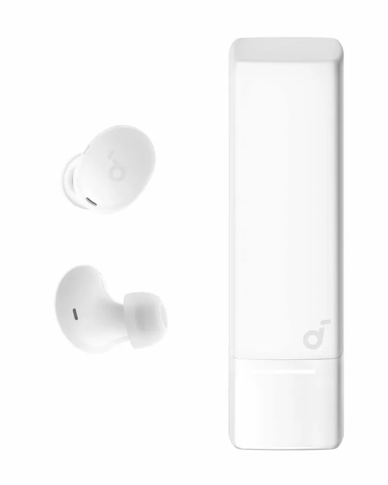 A30i NEW - Noise cancelling oordopjes - Lipstick-vormig ontwerp - Klein - Lichtgewicht comfort - Helder geluid - 24 uur speeltijd - IP54 - Draadloze oordopjes - Bluetooth 5.4 van Soundcore, Wit – cover