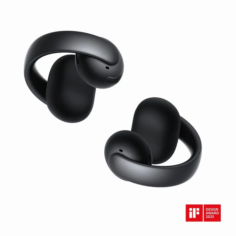 AeroClip by Anker - Oordopjes met open oor - Clip-on hoofdtelefoon - Adaptief comfort - Heldere gesprekken met 4 microfoons en AI - Stabiele pasvorm - 12mm drivers voor helder geluid - Open van Soundcore, Zwart – cover
