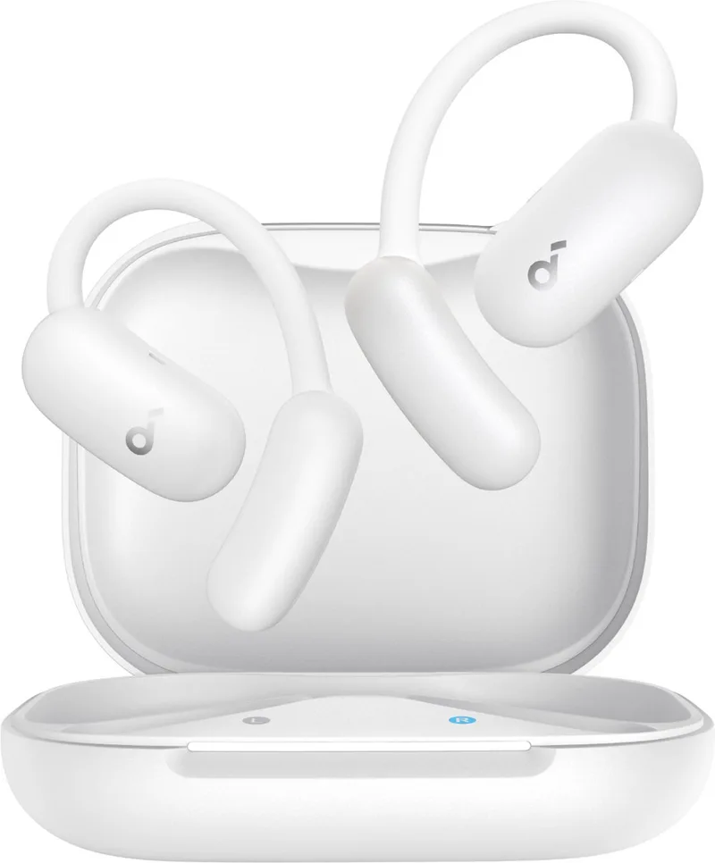 AeroFit 2 AI Assistant open-ear koptelefoon van Anker - Zit lekker zonder druk - 2x rijkere bas - Oordopjes met realtime vertaling - Hoge resolutie - 35 uur speeltijd - IP55 van Soundcore, Wit – cover