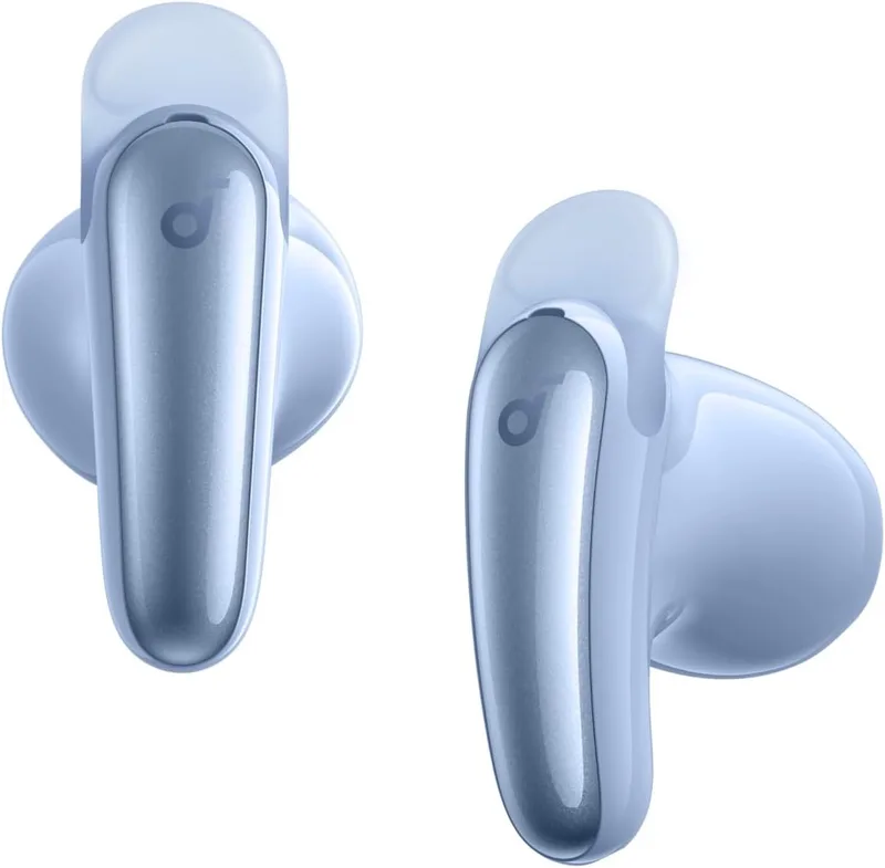 Anker Liberty Buds - Semi-in-ear design met afneembare kleppen - Adaptieve ruisonderdrukking - Snel opladen - Draadloze bluetooth-hoofdtelefoon met vertaling - 30 uur batterijduur by Soundcore, Black – cover