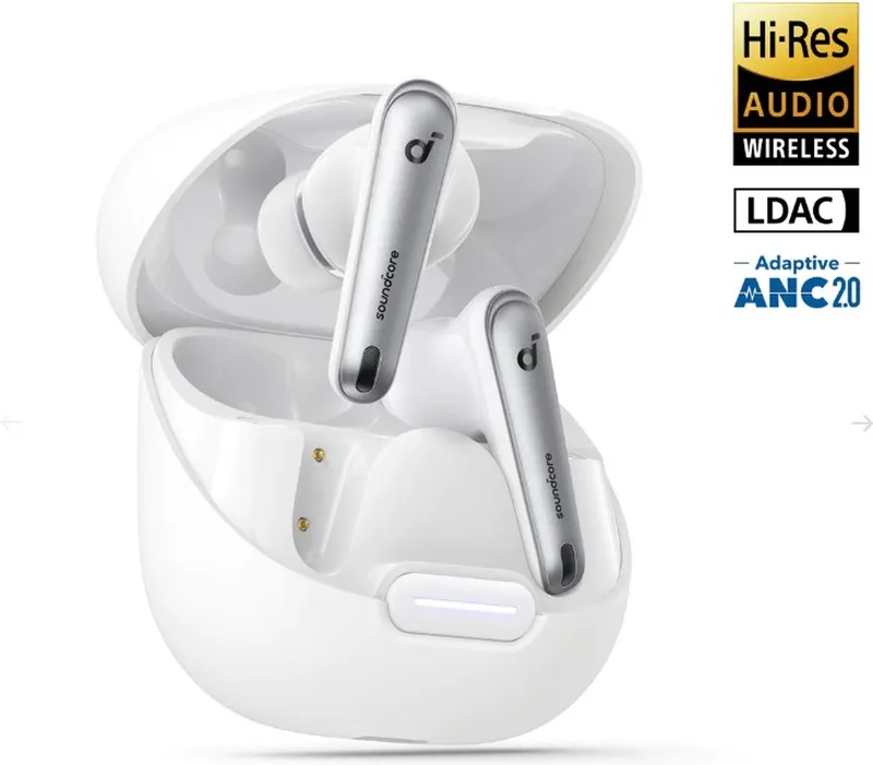 Liberty 4 Draadloze Oordopjes - Noise Cancelling Headset van Soundcore, Wit – cover