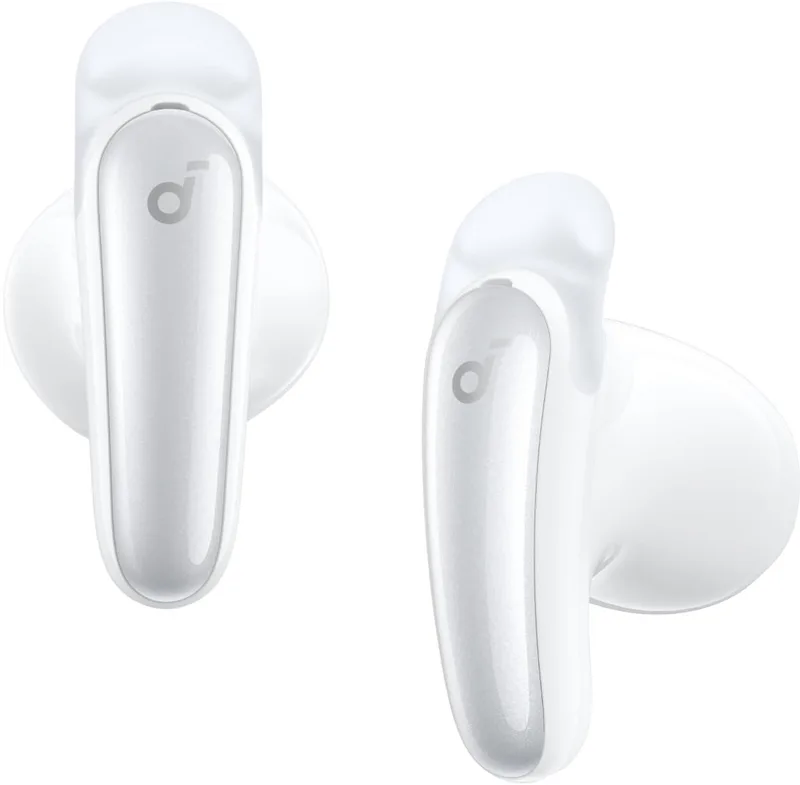Liberty Buds by Anker - Semi-in - Ear design met afneembare kleppen - Adaptieve ruisonderdrukking - Snel opladen - Draadloze bluetooth-hoofdtelefoon met vertaling - 30 uur batterijduur de Soundcore, Blanc – jaquette