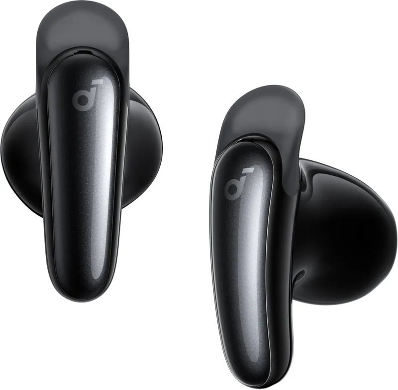Liberty Buds by Anker - Semi-in-ear design met afneembare kleppen - Adaptieve ruisonderdrukking - Snel opladen - Draadloze bluetooth-hoofdtelefoon met vertaling - 30 uur batterijduur van Soundcore, Zwart – cover