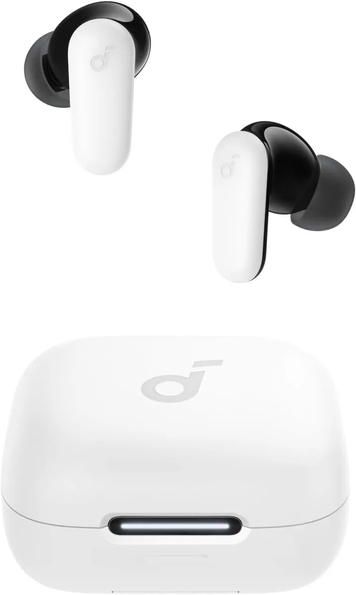 P30i by Anker Noise Cancelling Earbuds - Slimme noise cancelling - Krachtige bas - 45 uur speeltijd - 2-in-1 houder- IP54-draadloze oordopjes - Bluetooth 5.4 - App-bediening TD by Soundcore, White – cover