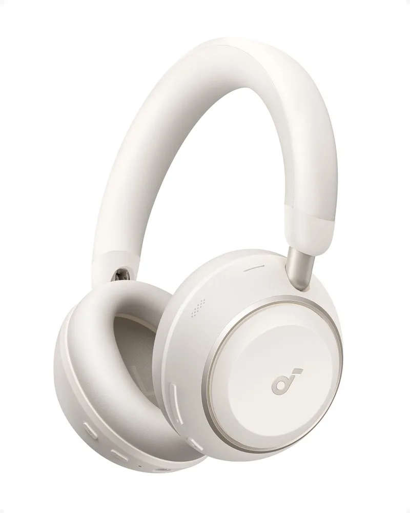 Space 2 by Anker - Active Noise Cancelling Koptelefoon - Comfortabele pasvorm - 50 uur speeltijd - LDAC Hi-Res Draadloze Audio - Dual connection - Heldere gesprekken - Bluetooth 6.1 - Nap Mode - Draagdetectie by Soundcore, White – cover