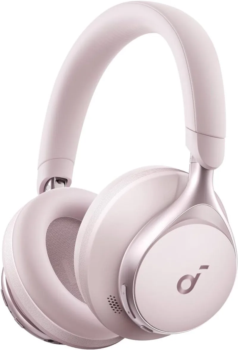 Space One Draadloze Over-ear Koptelefoon - Headphones - Active Noise Cancelling, Multipoint Connection, 55 uur accuduur, Bluetooth 5.3, LDAC, Hi-Res Certified by Soundcore, Pink – cover