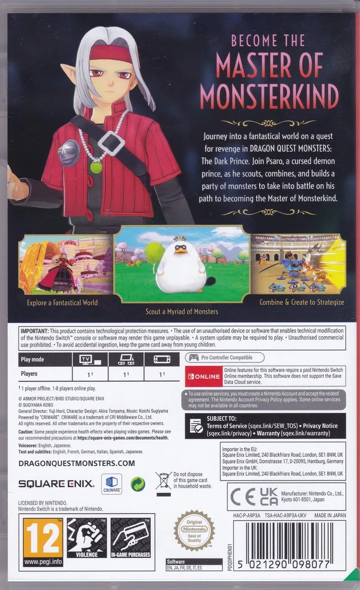 Dragon Quest: Monsters - The Dark Prince van Square Enix, Nintendo Switch – cover