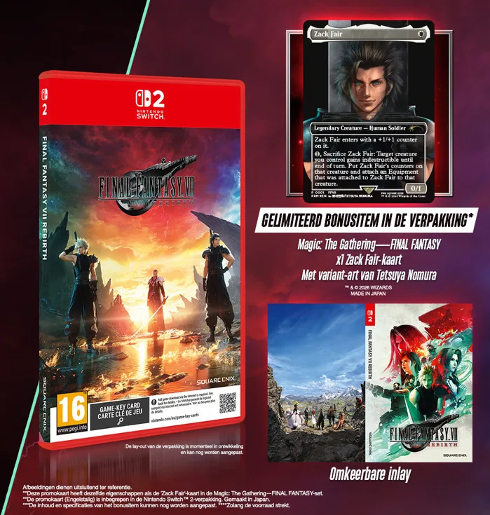 Final Fantasy VII Rebirth + Exlusive MTG Card de Square Enix, Nintendo Switch 2 – jaquette