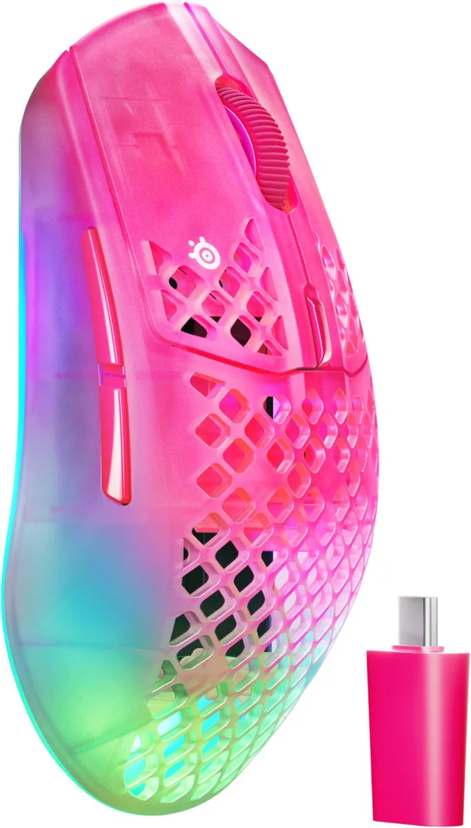 Aerox 3 Wireless Gen 2 - Draadloze Gaming Muis - 4000 Hz Polling Rate - Magenta/Roze de SteelSeries, Gen 2 Magenta Draadloos – jaquette