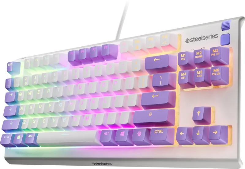 Apex 3 TKL Amethyst - Bedraad Gaming Toetsenbord - US QWERTY - Paars/Wit by SteelSeries, White, US – cover
