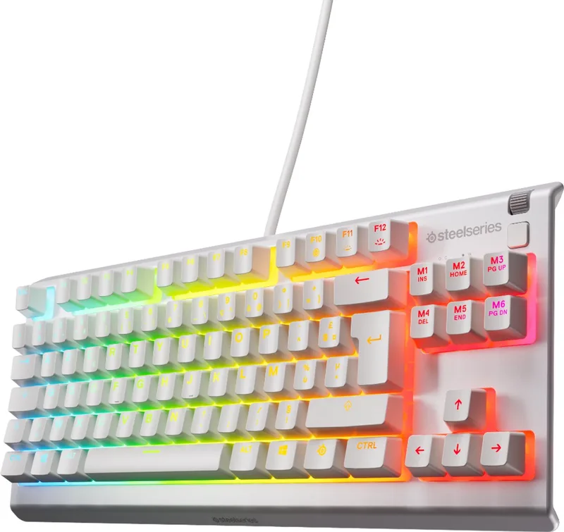 Apex 3 TKL - Bedraad Gaming Toetsenbord - FR AZERTY de SteelSeries, Blanc, FR – jaquette