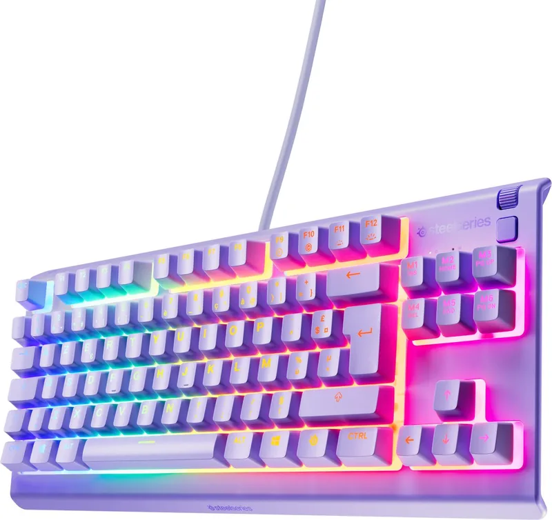 Apex 3 TKL - Bedraad Gaming Toetsenbord - US QWERTY - Lavender fra SteelSeries, Lilla, FR – cover