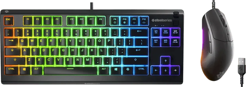 Apex 3 TKL + Rival 3 Gen 2 de SteelSeries, US – jaquette